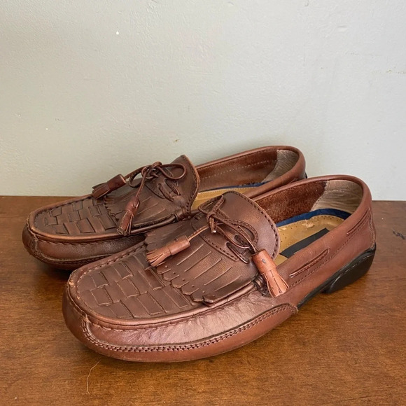 Giorgio Brutini Tassel Loafers Mens Shoes Size 8.5 Newark Brown Leather Shoes - Picture 6 of 8